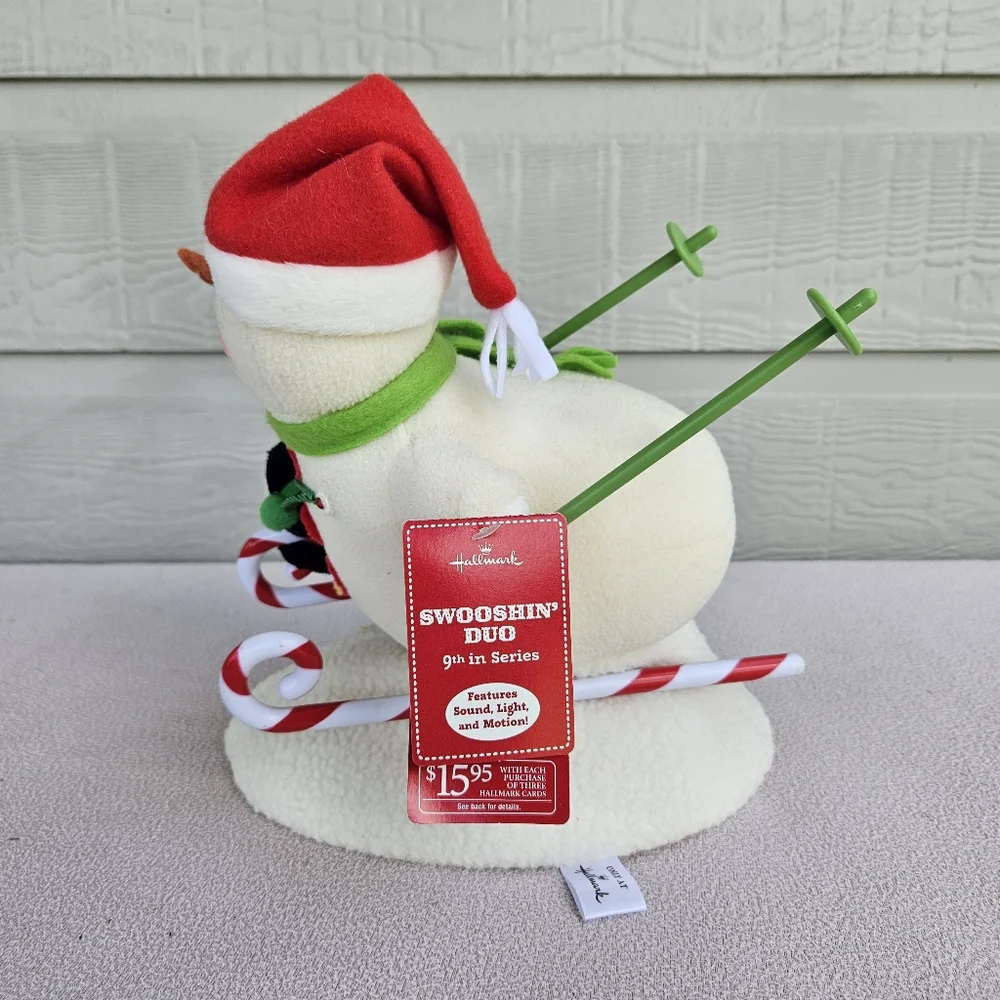 Hallmark Jingle Pals Swooshin Duo 2012 Animated Christmas Skiing Snowman WORKS